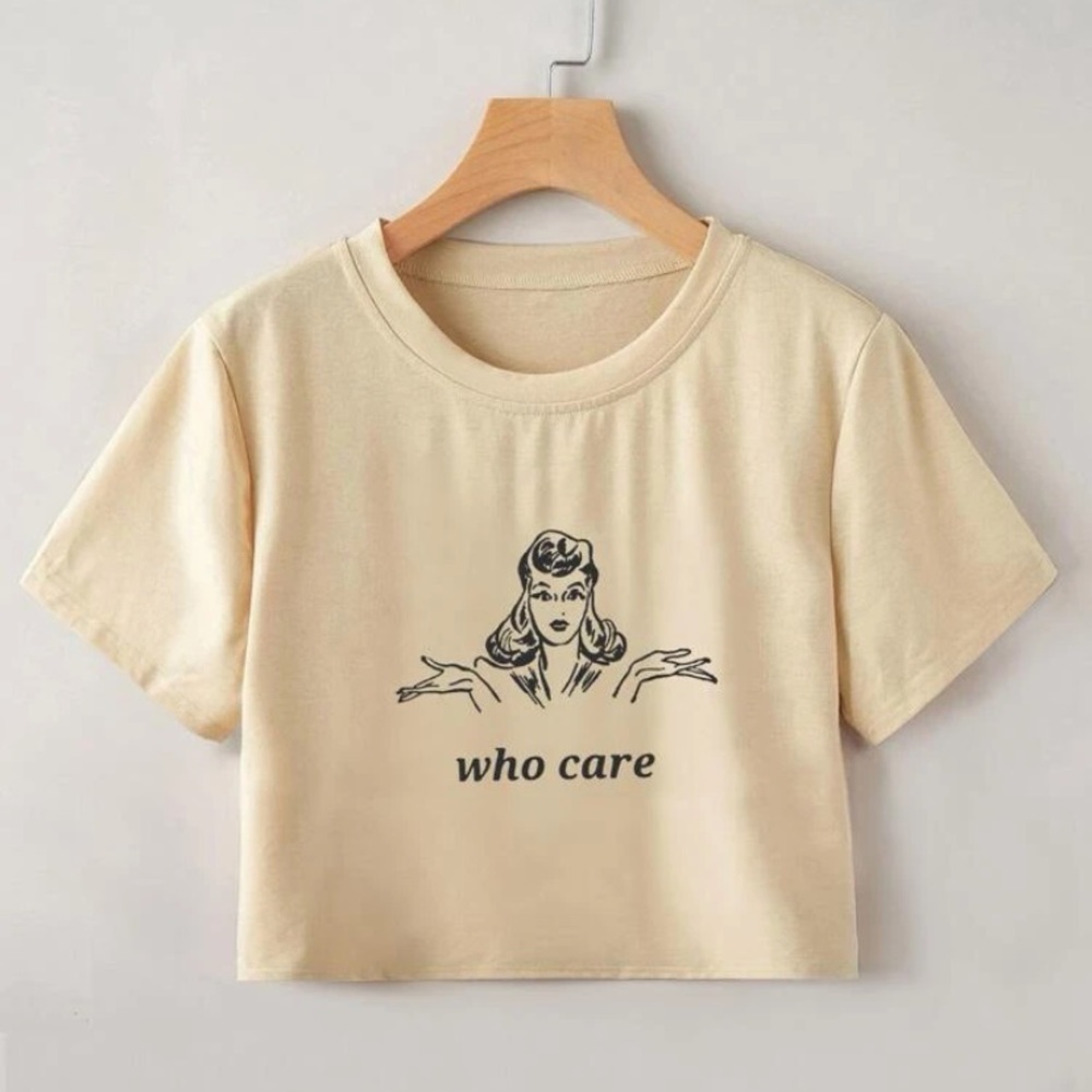 Slogan Figure Graphic Letter Tee